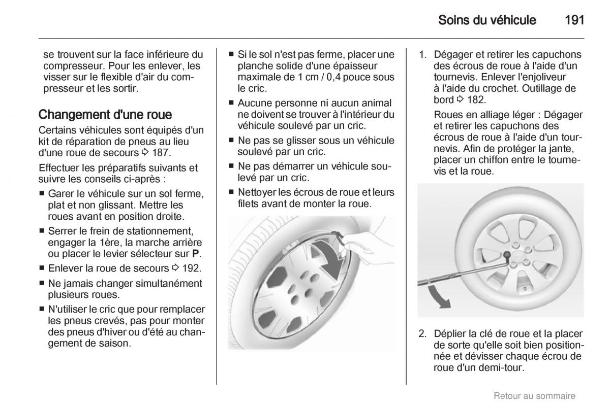 Opel Insignia manuel du proprietaire / page 191