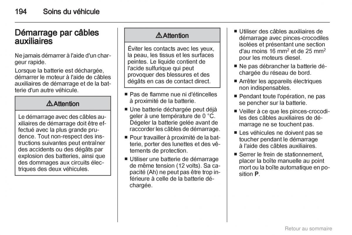 Opel Insignia manuel du proprietaire / page 194