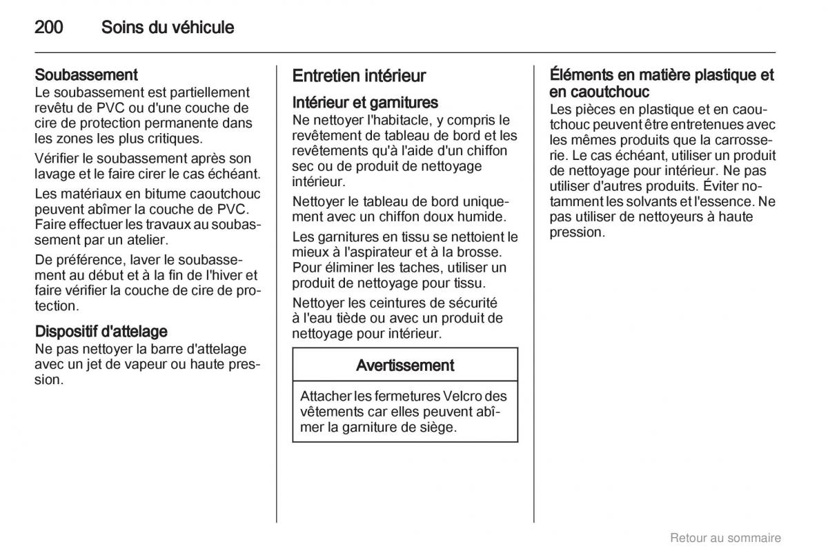 Opel Insignia manuel du proprietaire / page 200