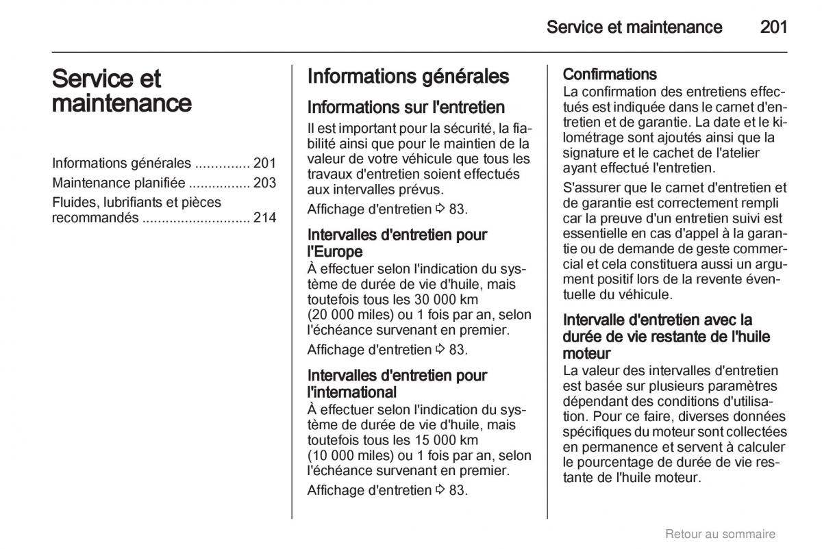 Opel Insignia manuel du proprietaire / page 201