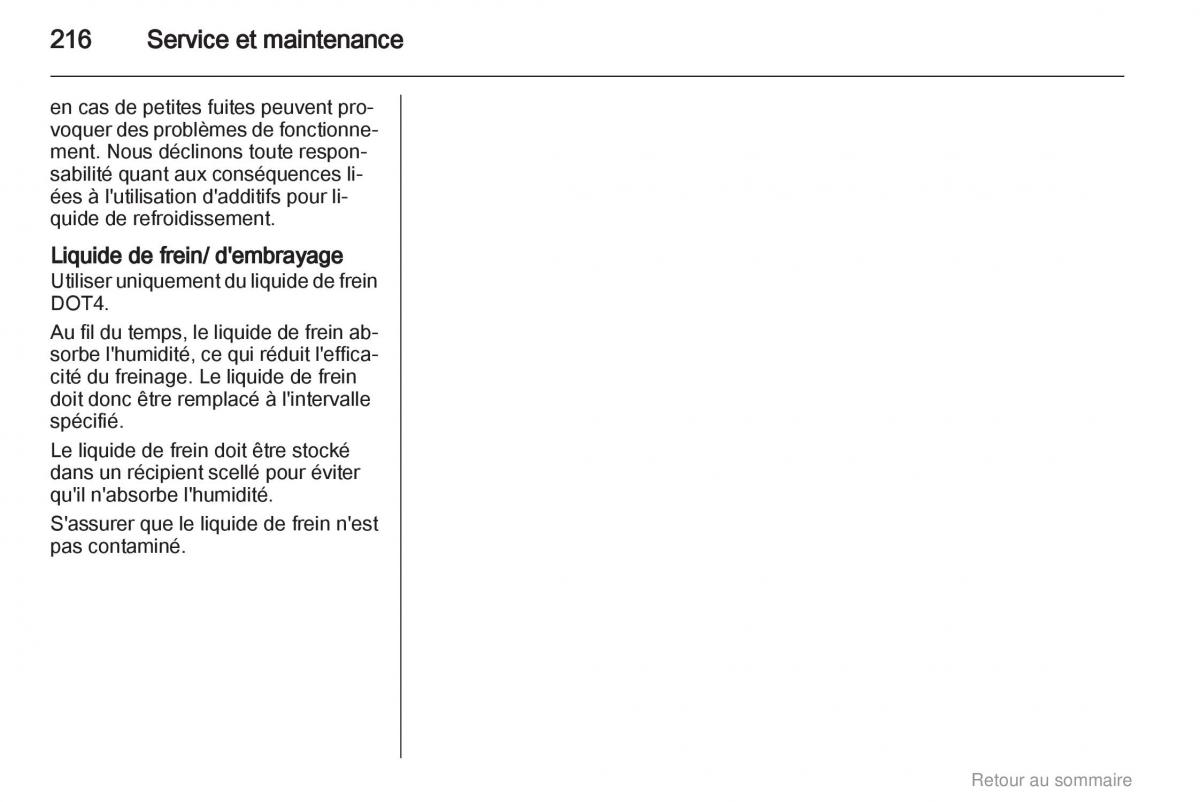 Opel Insignia manuel du proprietaire / page 216