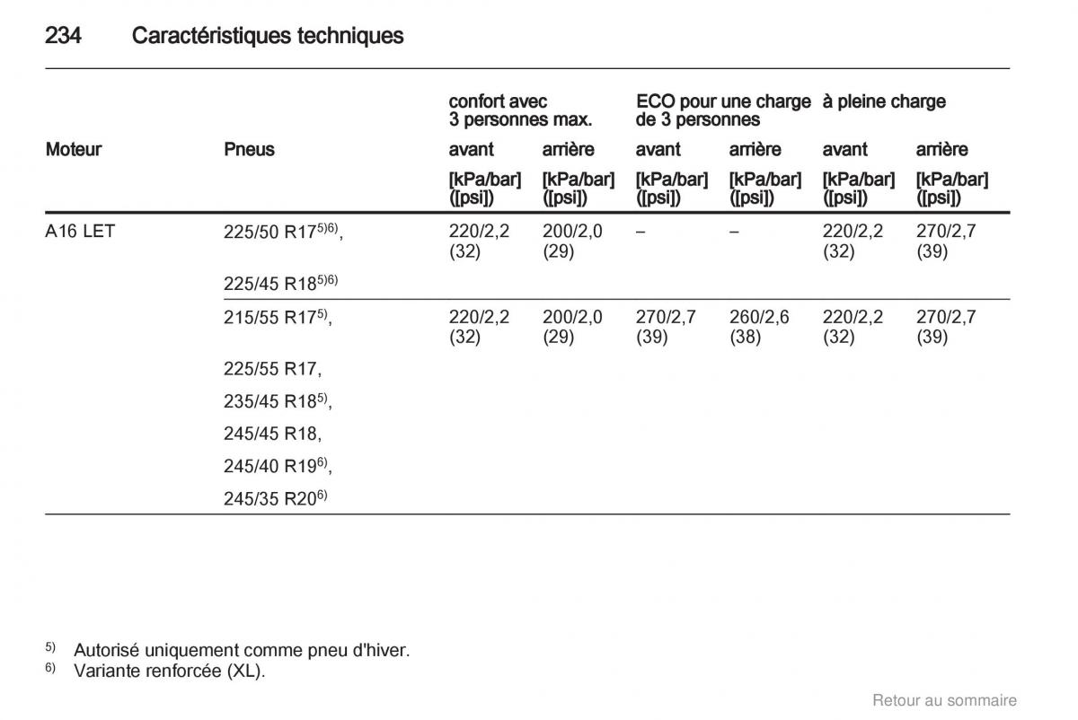 Opel Insignia manuel du proprietaire / page 234