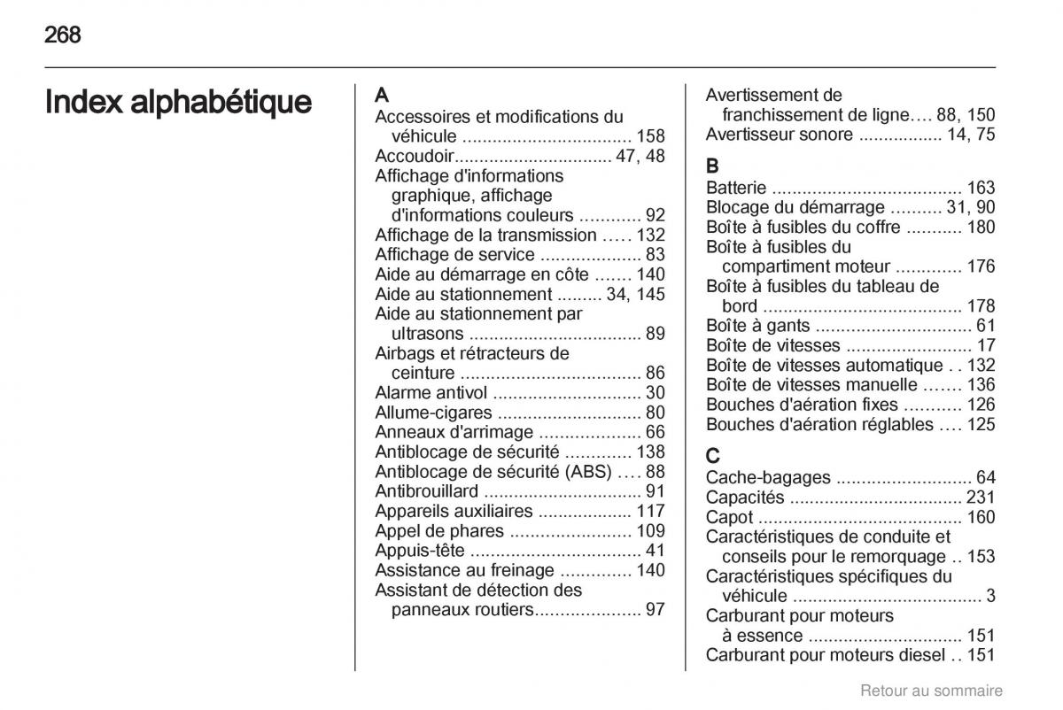 Opel Insignia manuel du proprietaire / page 268