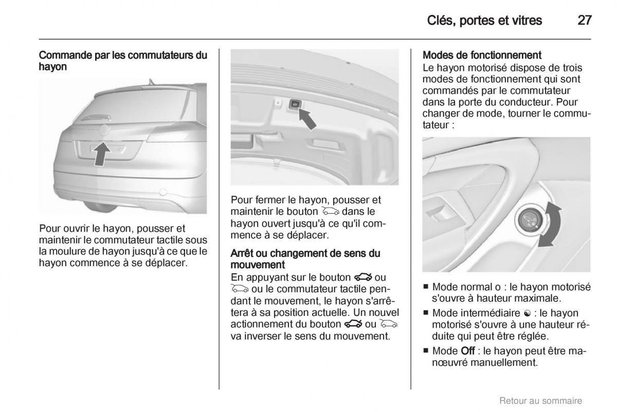 Opel Insignia manuel du proprietaire / page 27