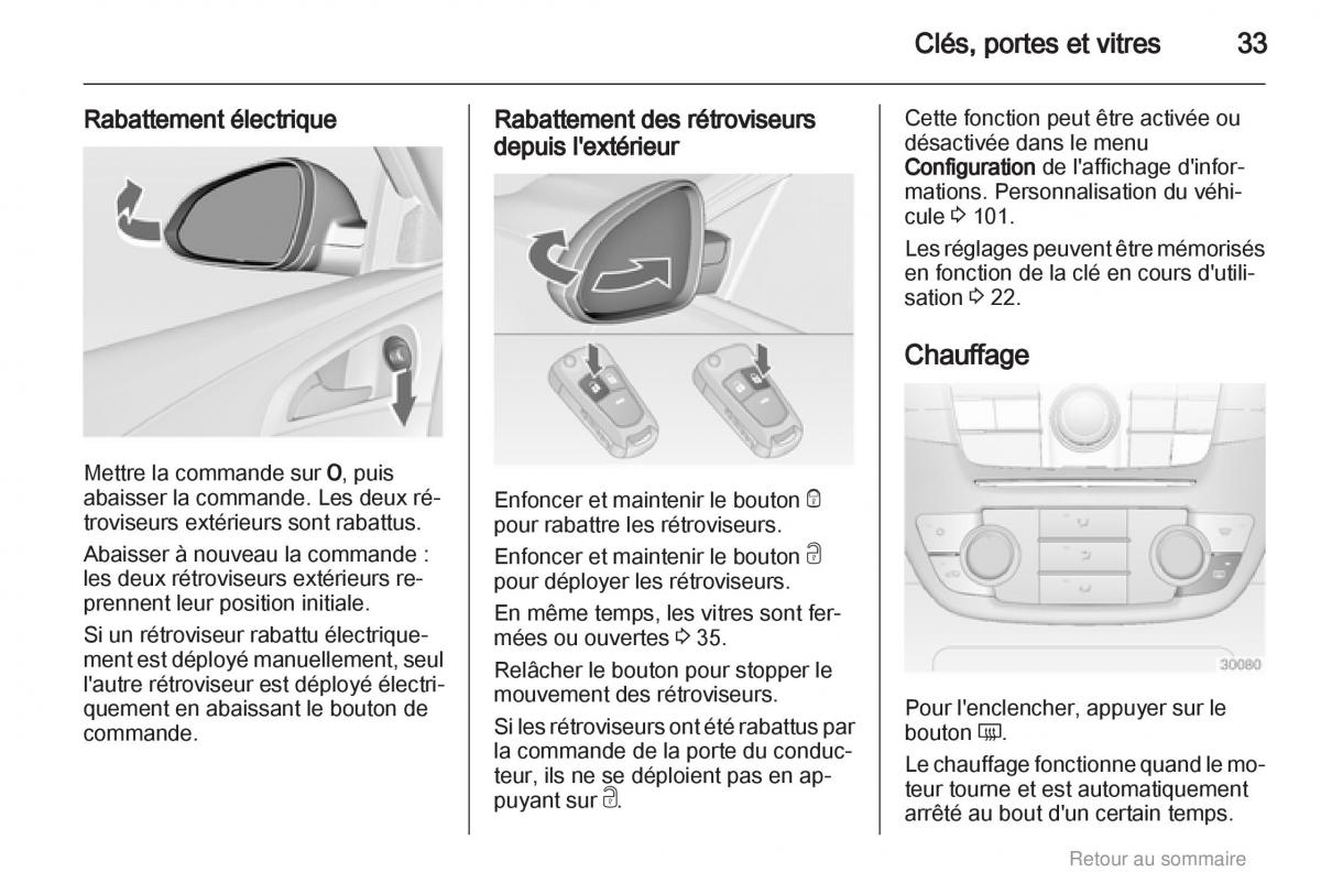 Opel Insignia manuel du proprietaire / page 33