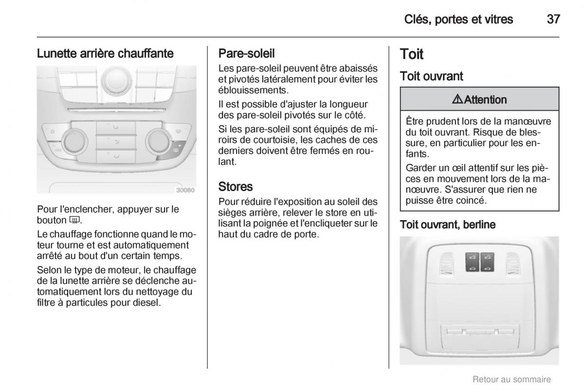 Opel Insignia manuel du proprietaire / page 37