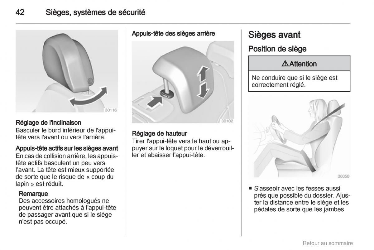 Opel Insignia manuel du proprietaire / page 42