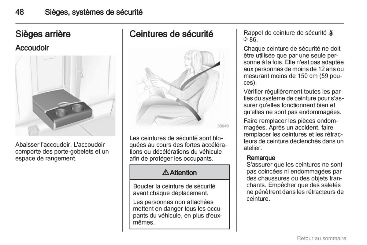 Opel Insignia manuel du proprietaire / page 48