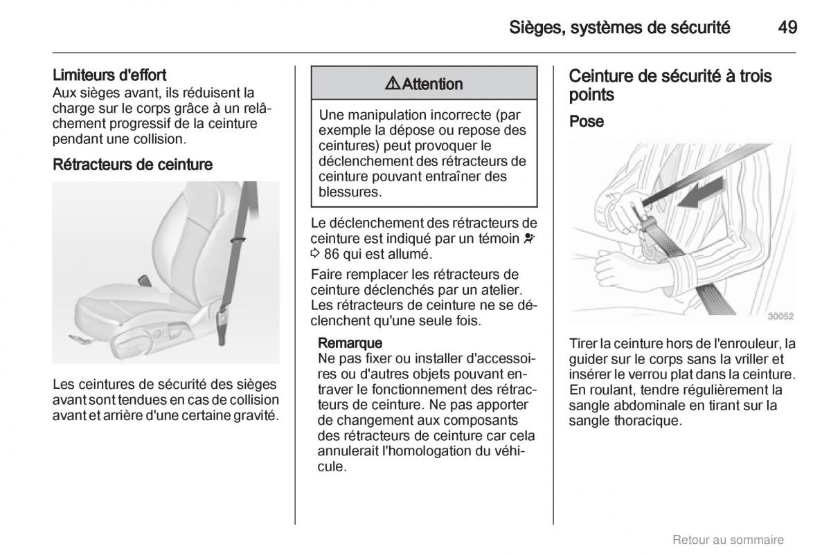 Opel Insignia manuel du proprietaire / page 49