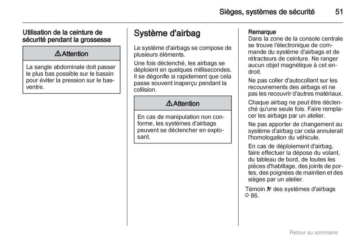 Opel Insignia manuel du proprietaire / page 51