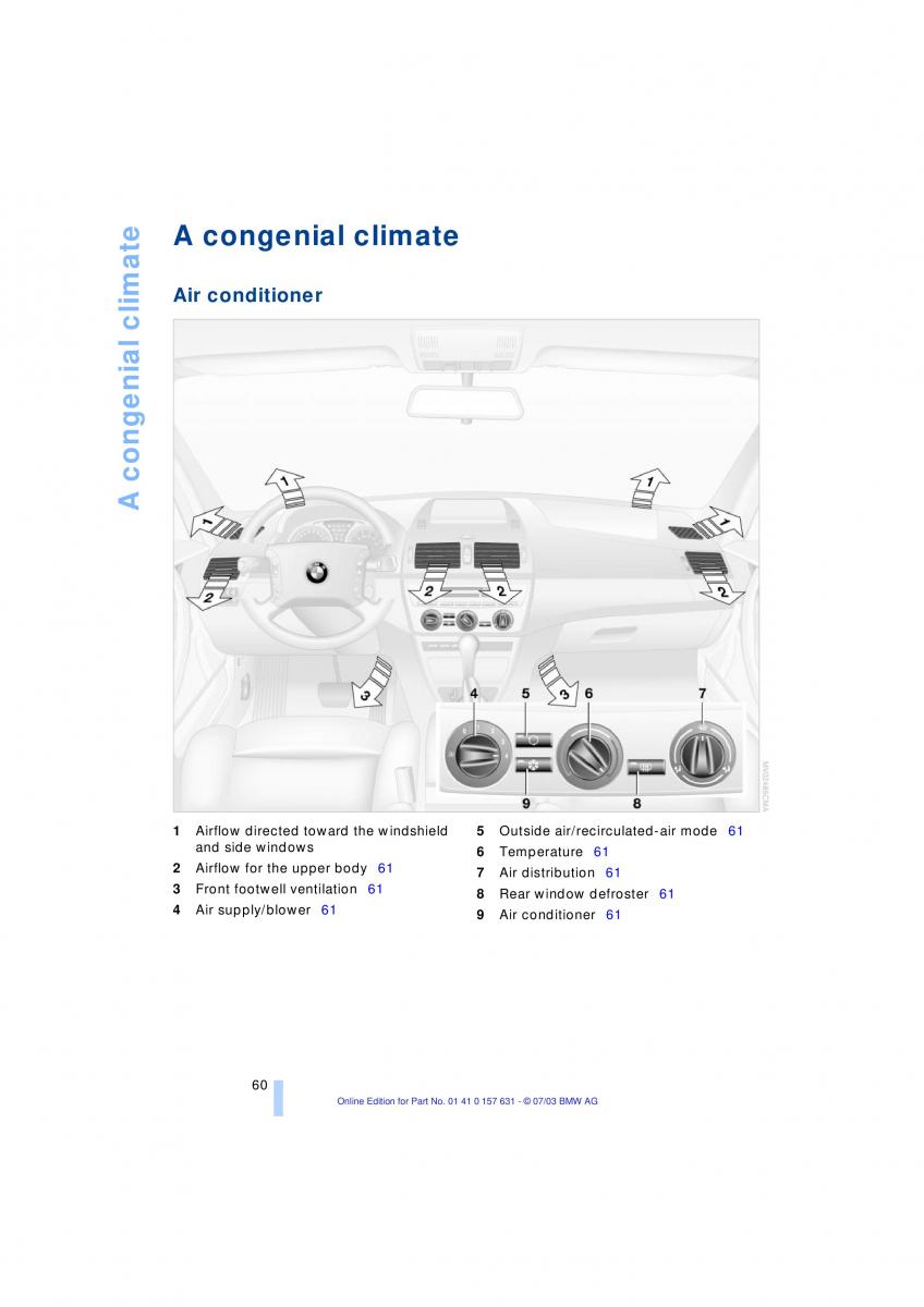 BMW X3 E83 owners manual / page 62