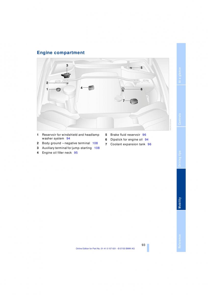 BMW X3 E83 owners manual / page 95