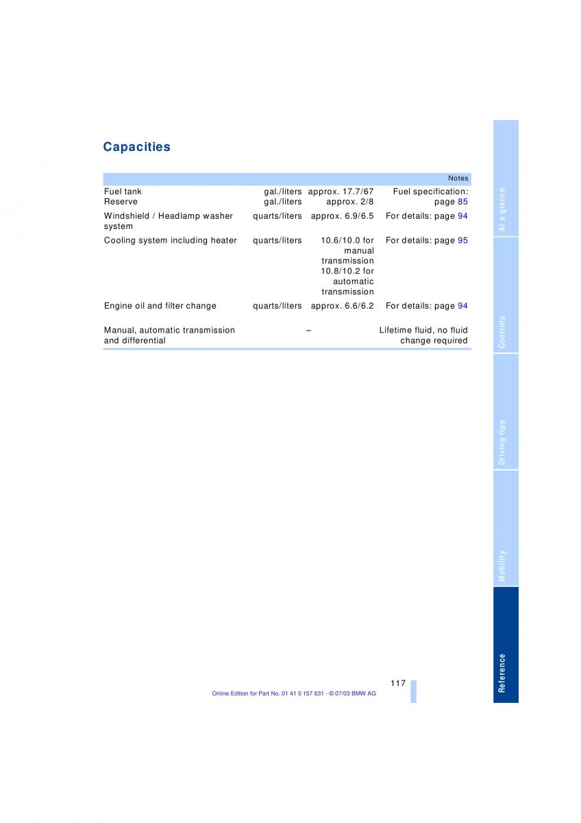 BMW X3 E83 owners manual / page 119