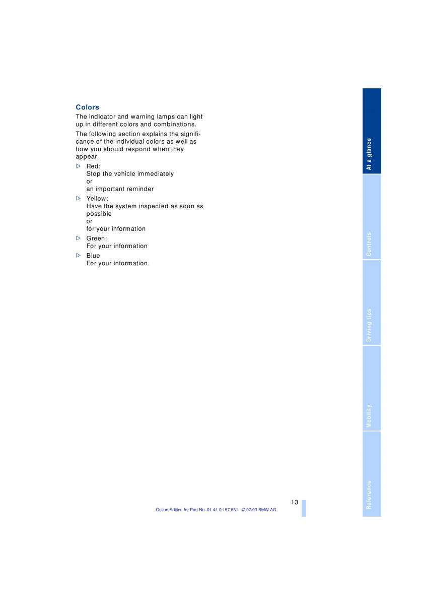 BMW X3 E83 owners manual / page 15