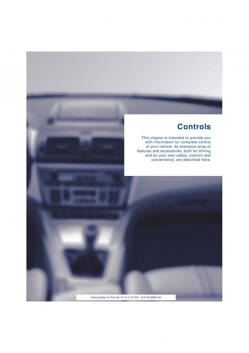 BMW X3 E83 owners manual / page 19