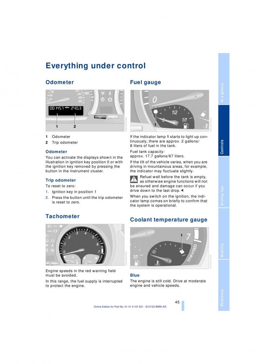 BMW X3 E83 owners manual / page 47