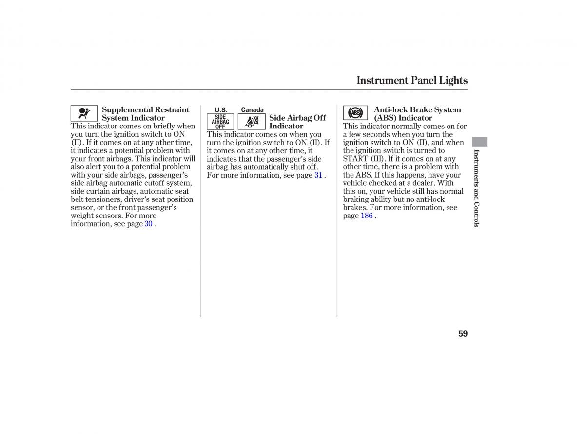 Honda Accord VII 7 CU1 Inspire owners manual / page 57