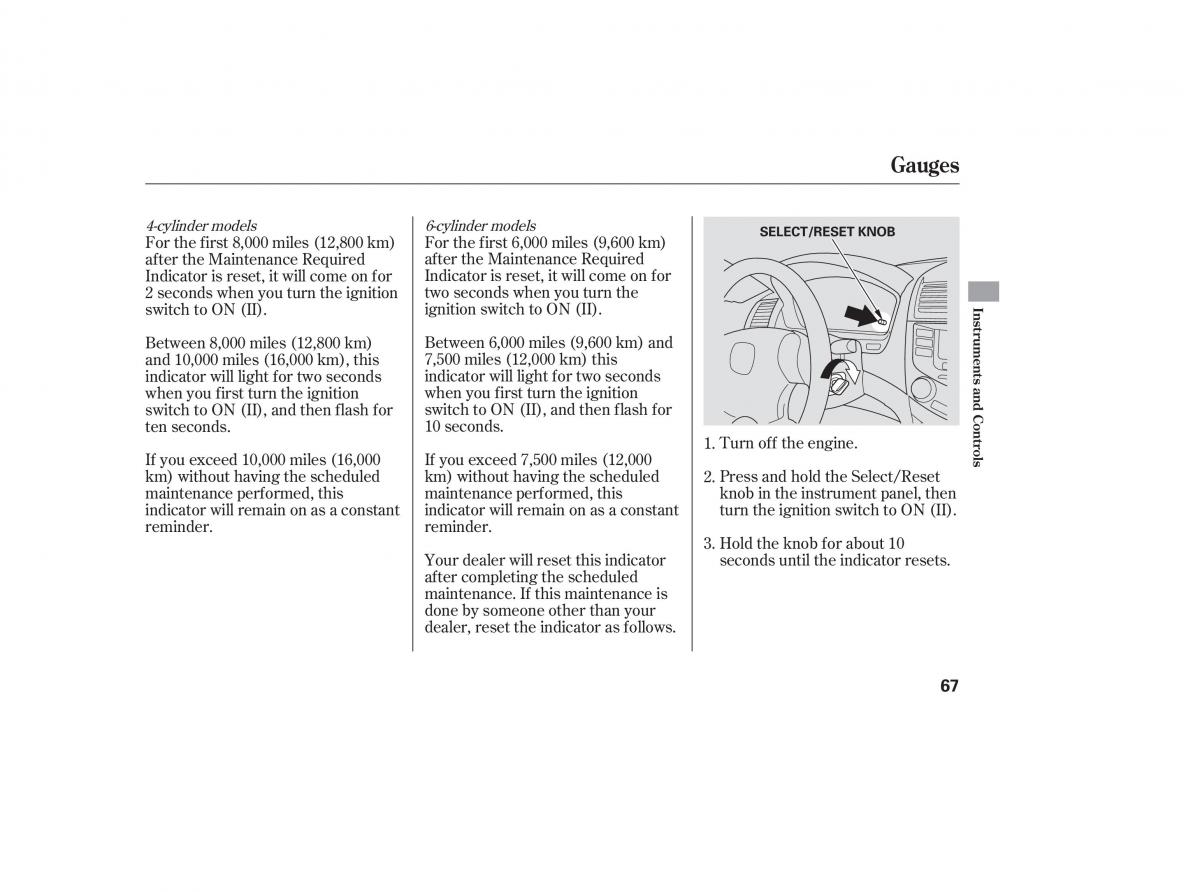 Honda Accord VII 7 CU1 Inspire owners manual / page 65