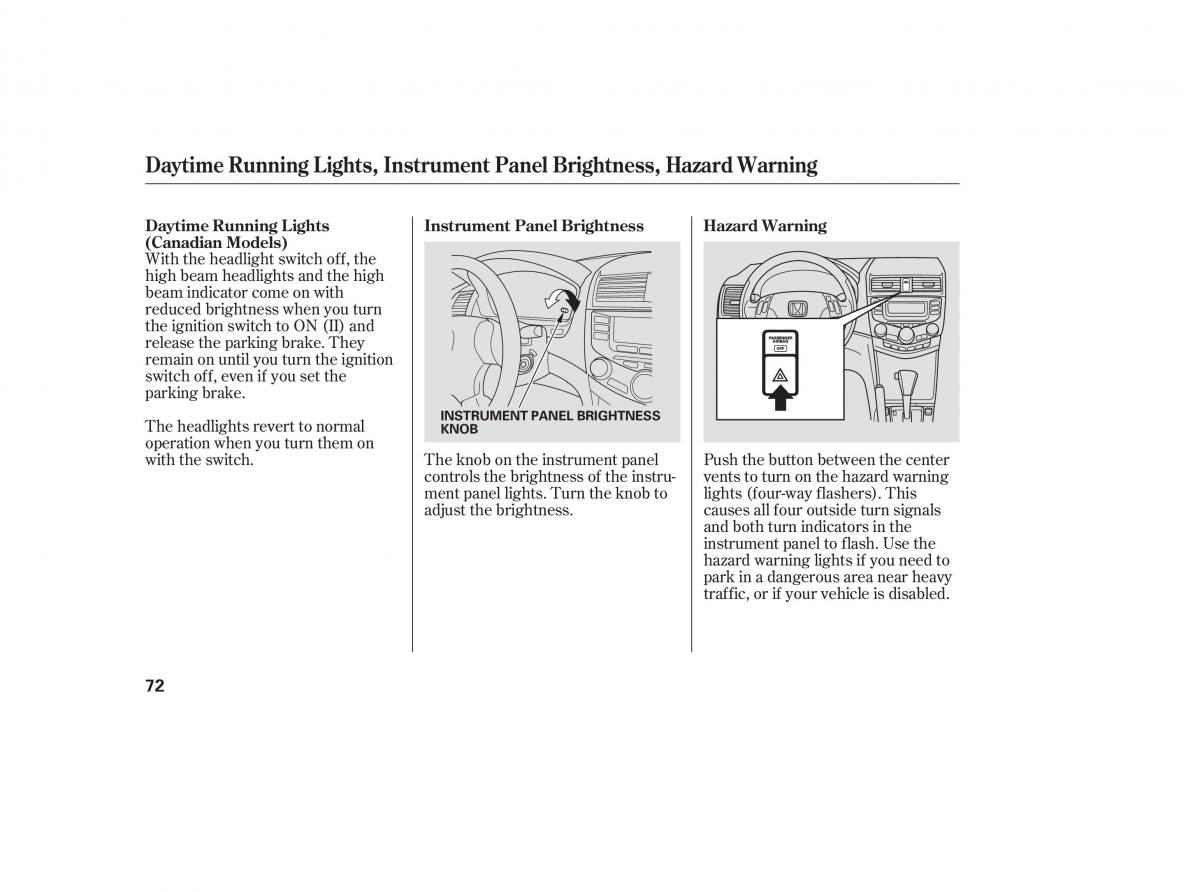 Honda Accord VII 7 CU1 Inspire owners manual / page 70