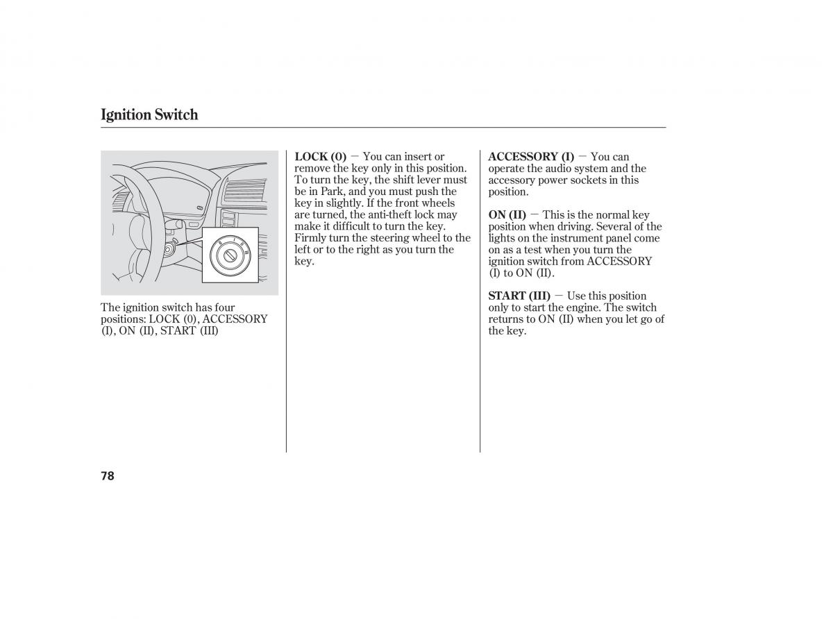 Honda Accord VII 7 CU1 Inspire owners manual / page 76