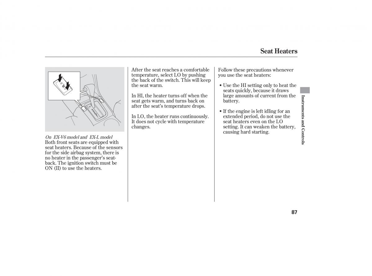 Honda Accord VII 7 CU1 Inspire owners manual / page 85