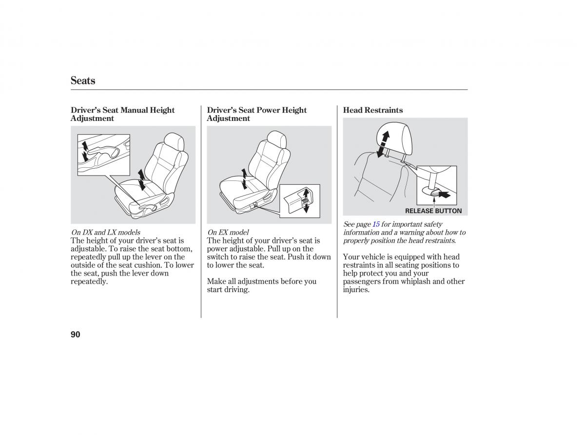 Honda Accord VII 7 CU1 Inspire owners manual / page 88