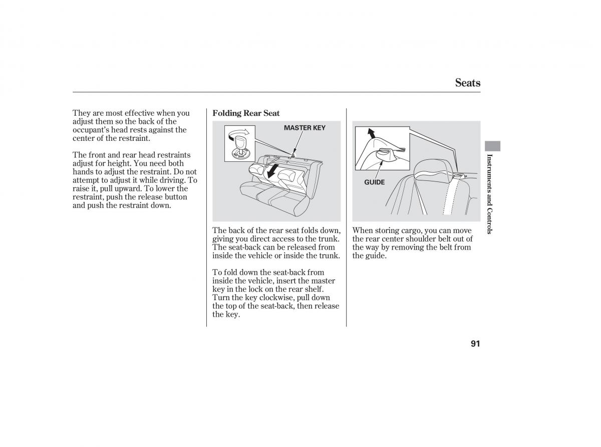 Honda Accord VII 7 CU1 Inspire owners manual / page 89