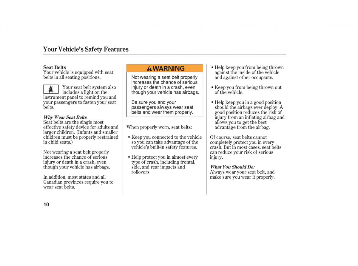 Honda Accord VII 7 CU1 Inspire owners manual / page 9