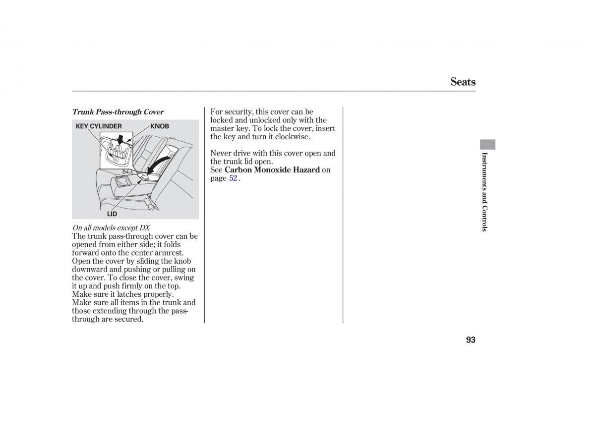 Honda Accord VII 7 CU1 Inspire owners manual / page 91