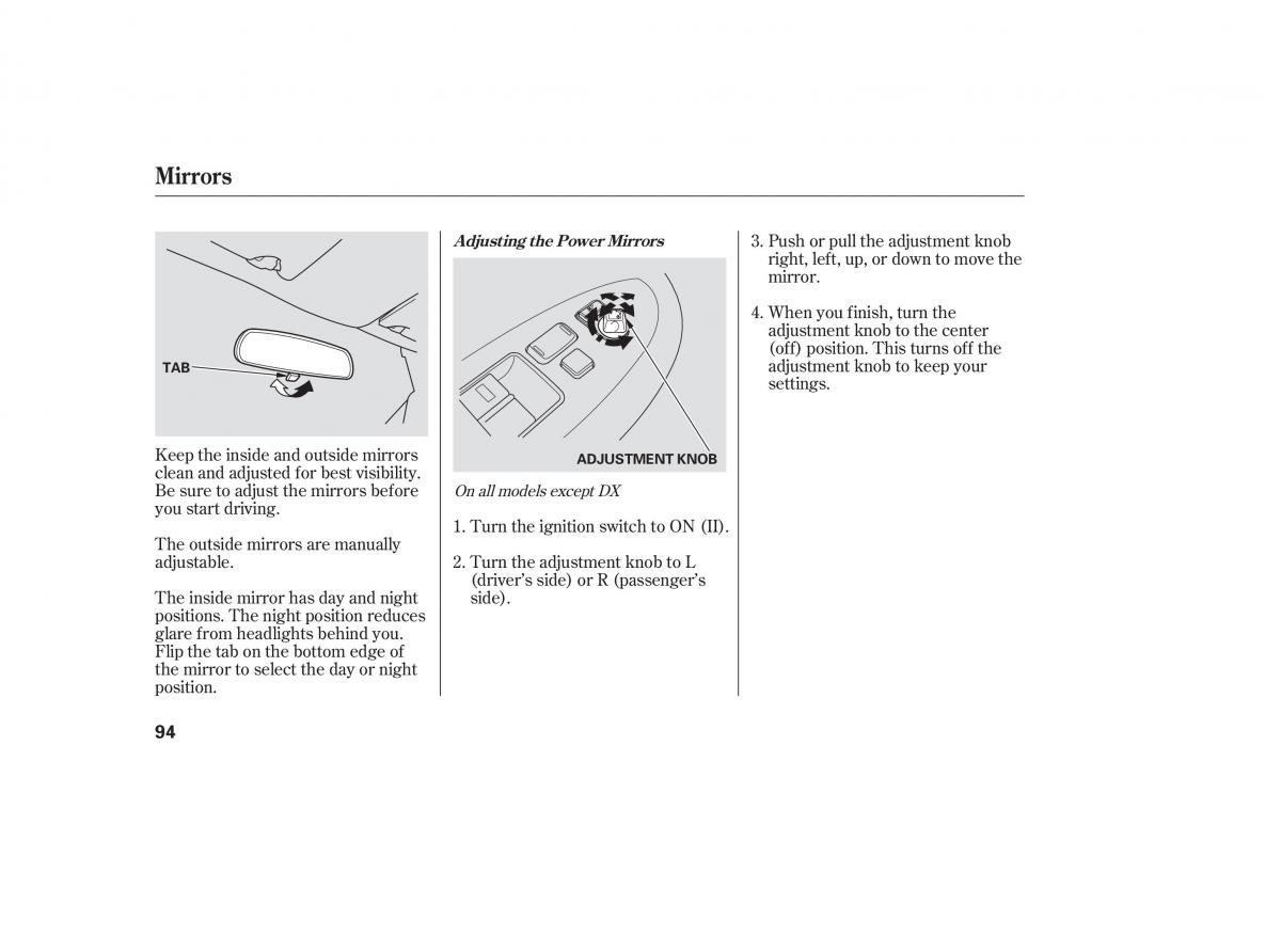 Honda Accord VII 7 CU1 Inspire owners manual / page 92