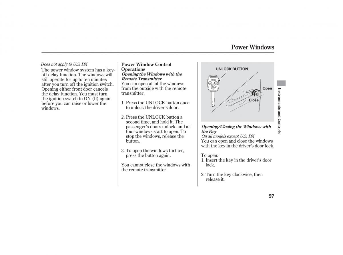 Honda Accord VII 7 CU1 Inspire owners manual / page 95