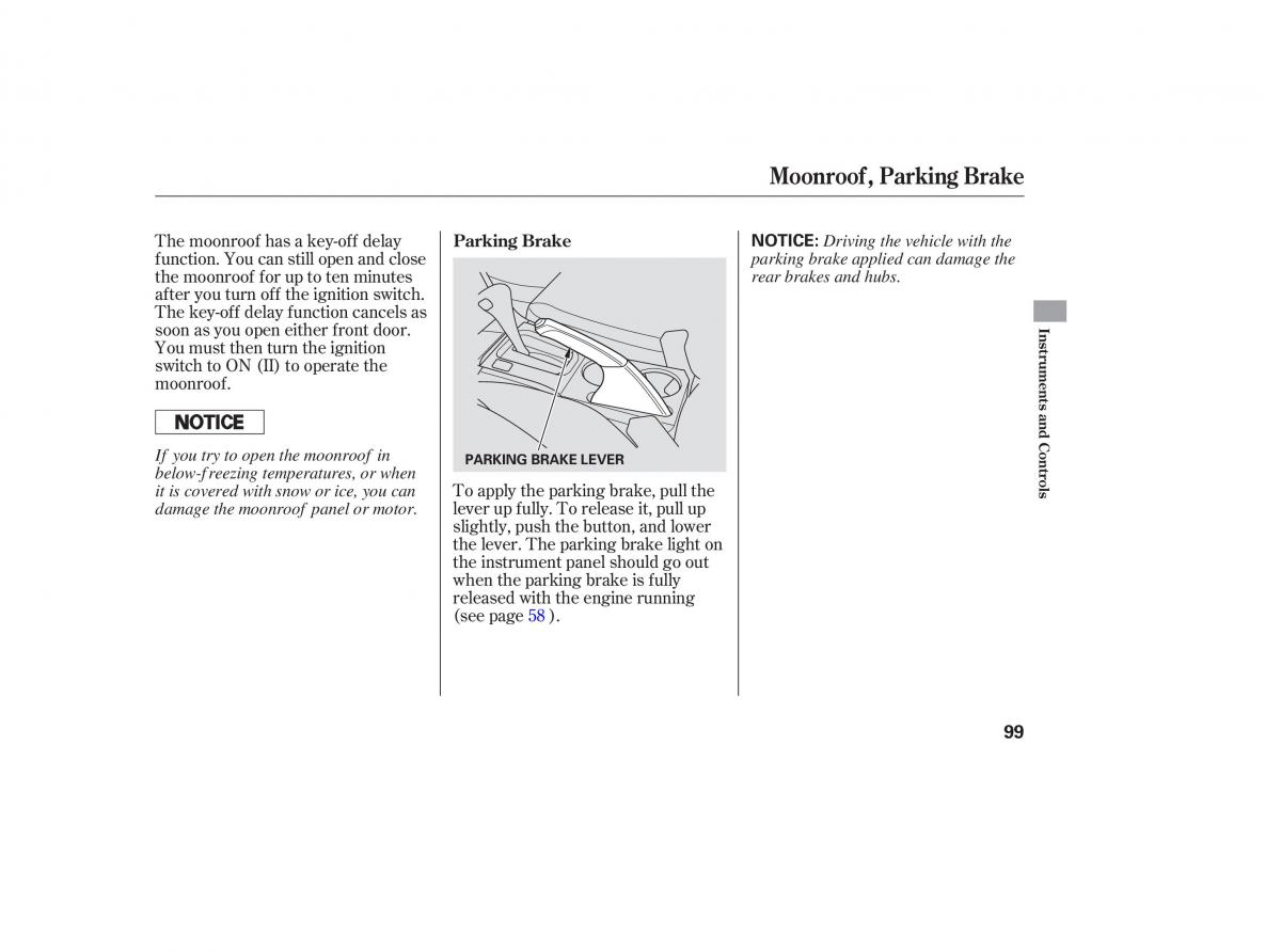 Honda Accord VII 7 CU1 Inspire owners manual / page 97