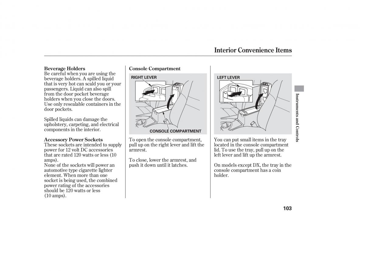 Honda Accord VII 7 CU1 Inspire owners manual / page 101