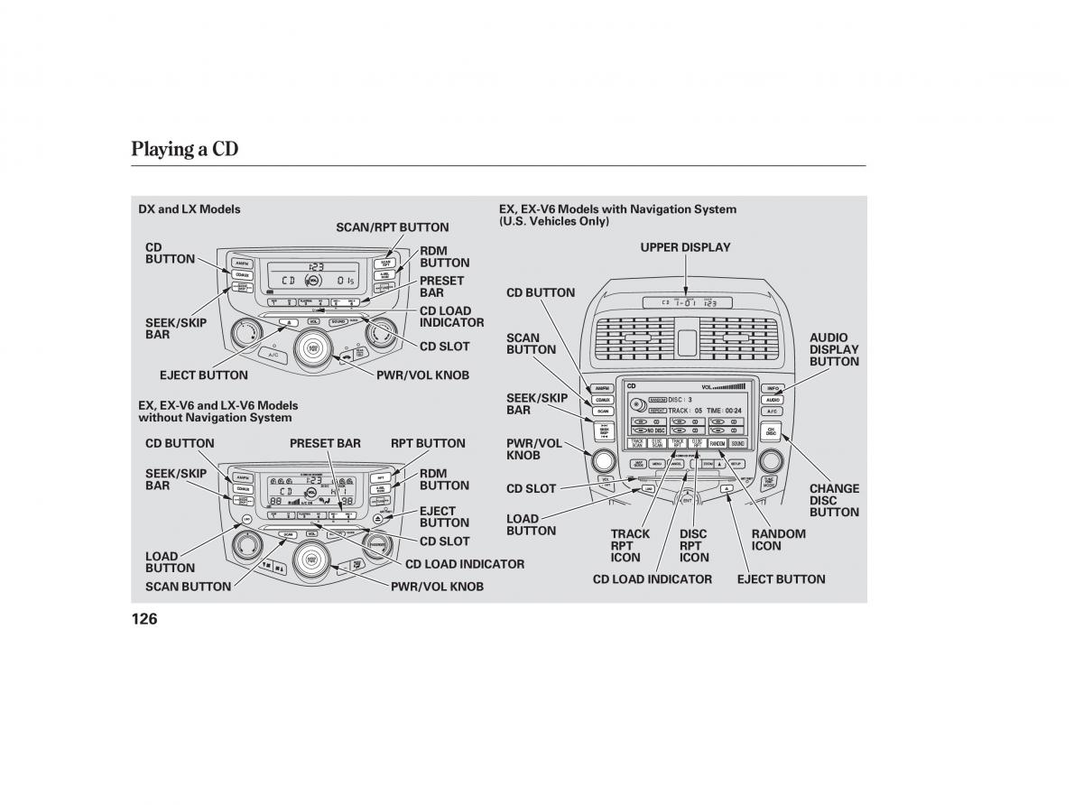 Honda Accord VII 7 CU1 Inspire owners manual / page 124