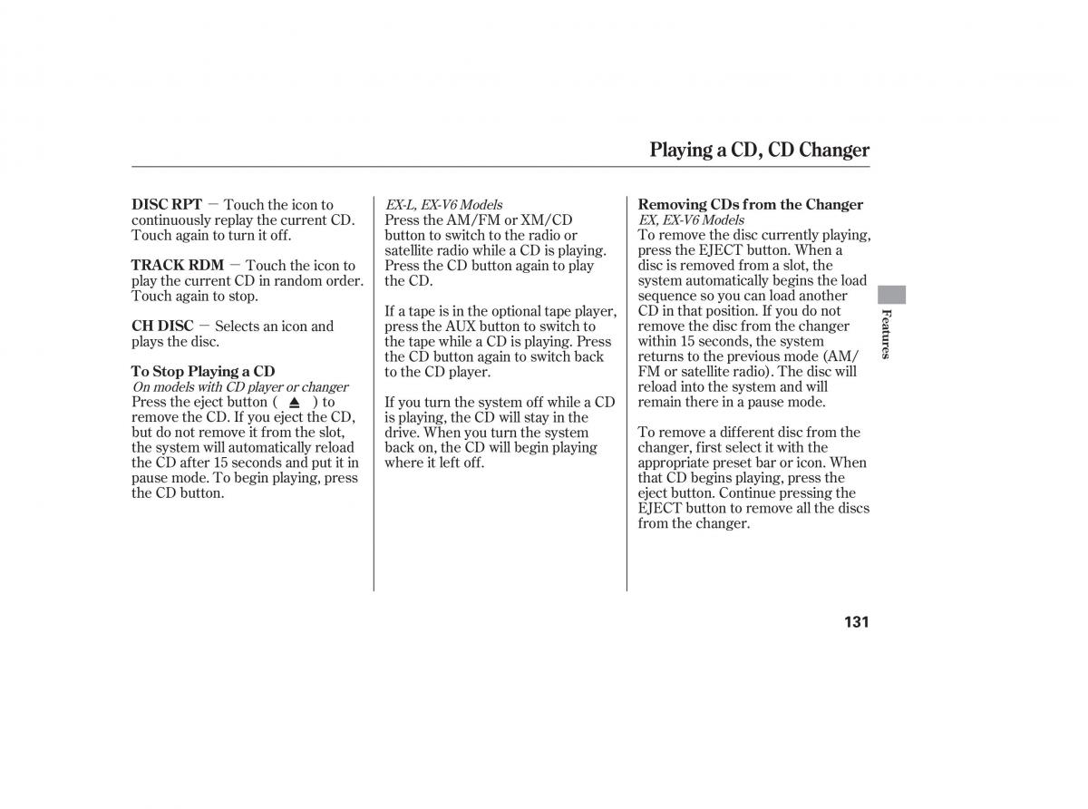 Honda Accord VII 7 CU1 Inspire owners manual / page 129