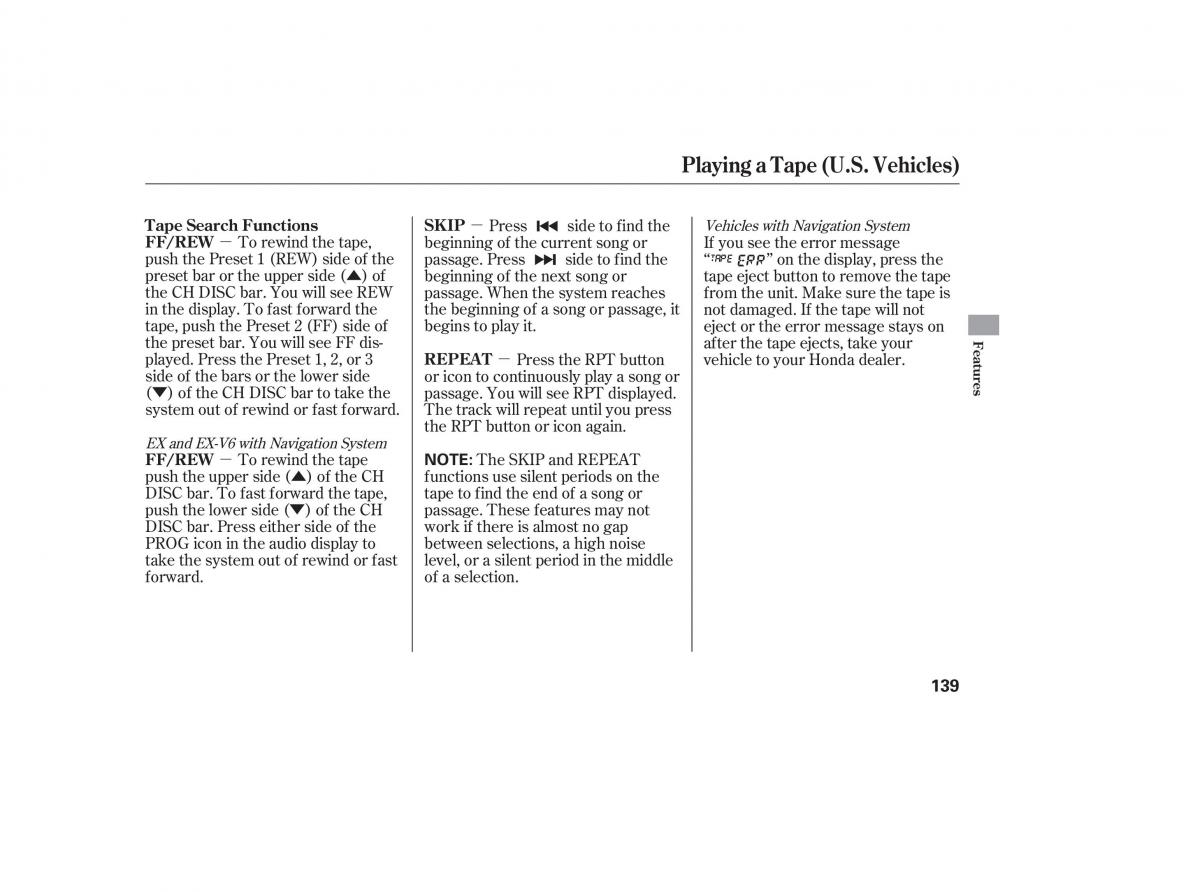 Honda Accord VII 7 CU1 Inspire owners manual / page 137