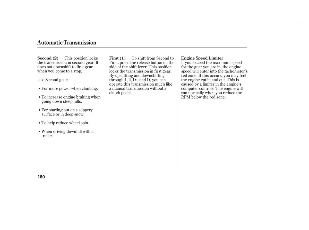 Honda Accord VII 7 CU1 Inspire owners manual / page 178