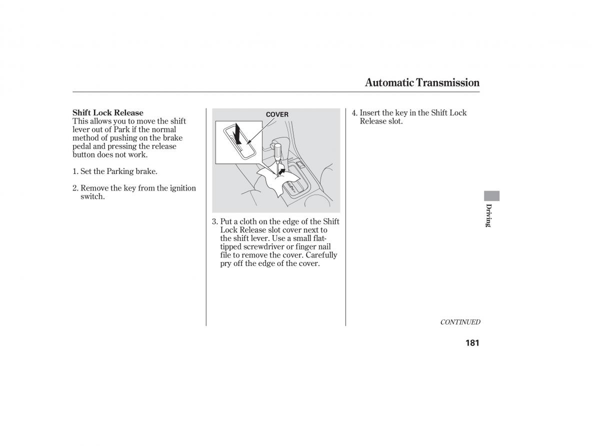 Honda Accord VII 7 CU1 Inspire owners manual / page 179