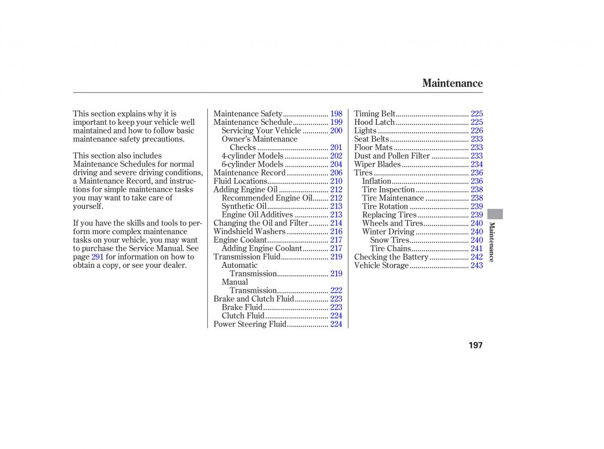 Honda Accord VII 7 CU1 Inspire owners manual / page 194