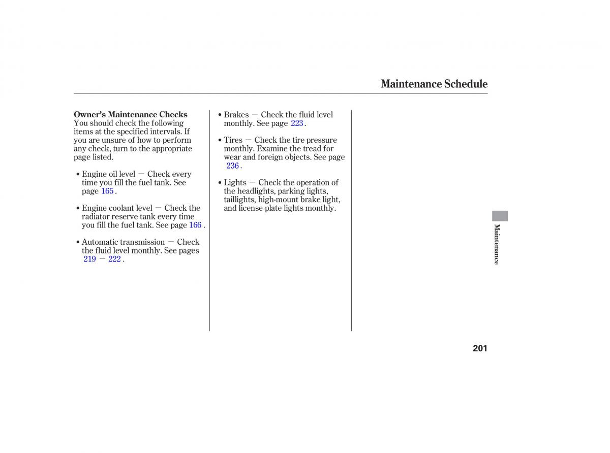 Honda Accord VII 7 CU1 Inspire owners manual / page 198