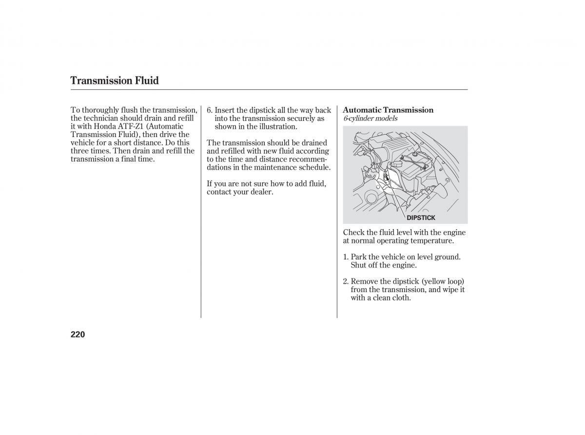 Honda Accord VII 7 CU1 Inspire owners manual / page 217