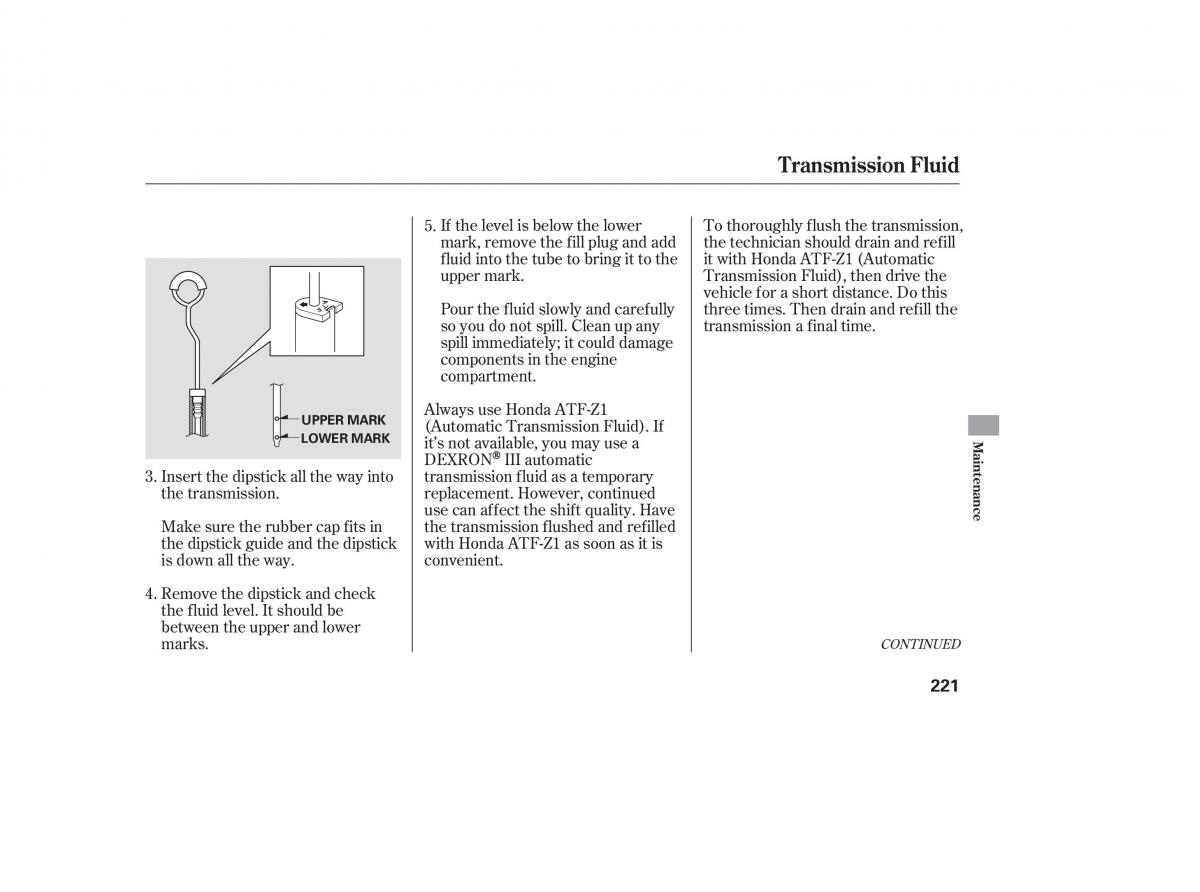 Honda Accord VII 7 CU1 Inspire owners manual / page 218