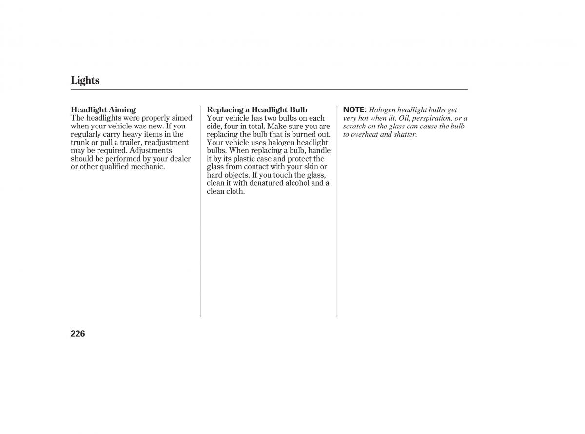 Honda Accord VII 7 CU1 Inspire owners manual / page 223