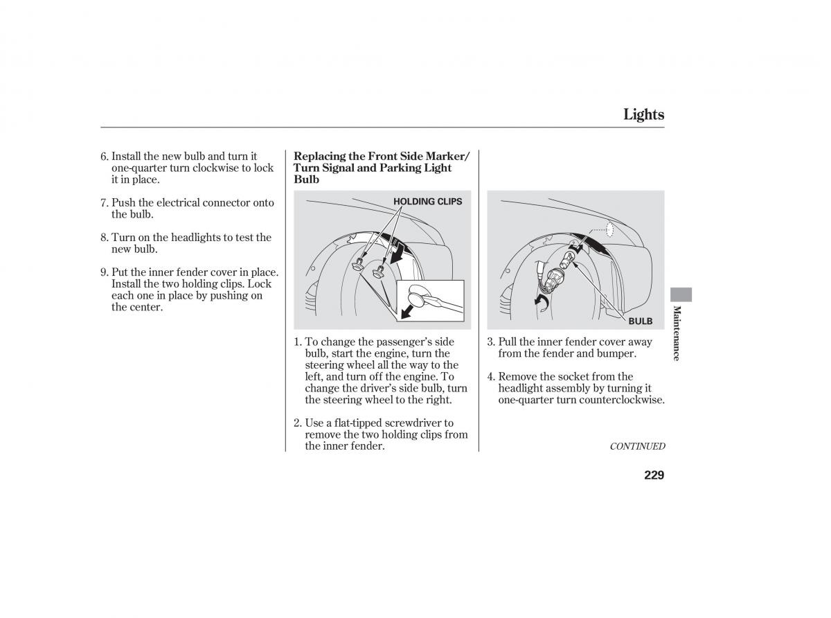 Honda Accord VII 7 CU1 Inspire owners manual / page 226