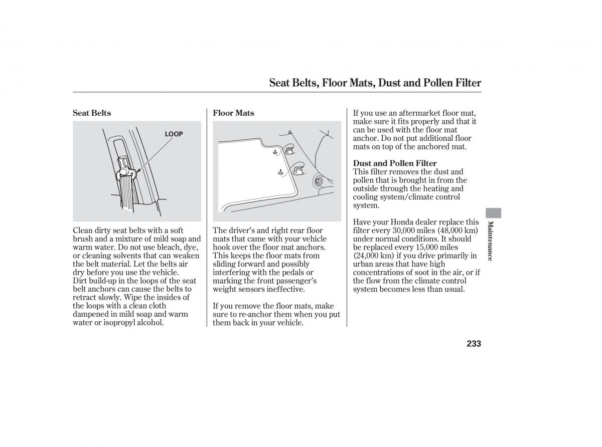 Honda Accord VII 7 CU1 Inspire owners manual / page 230