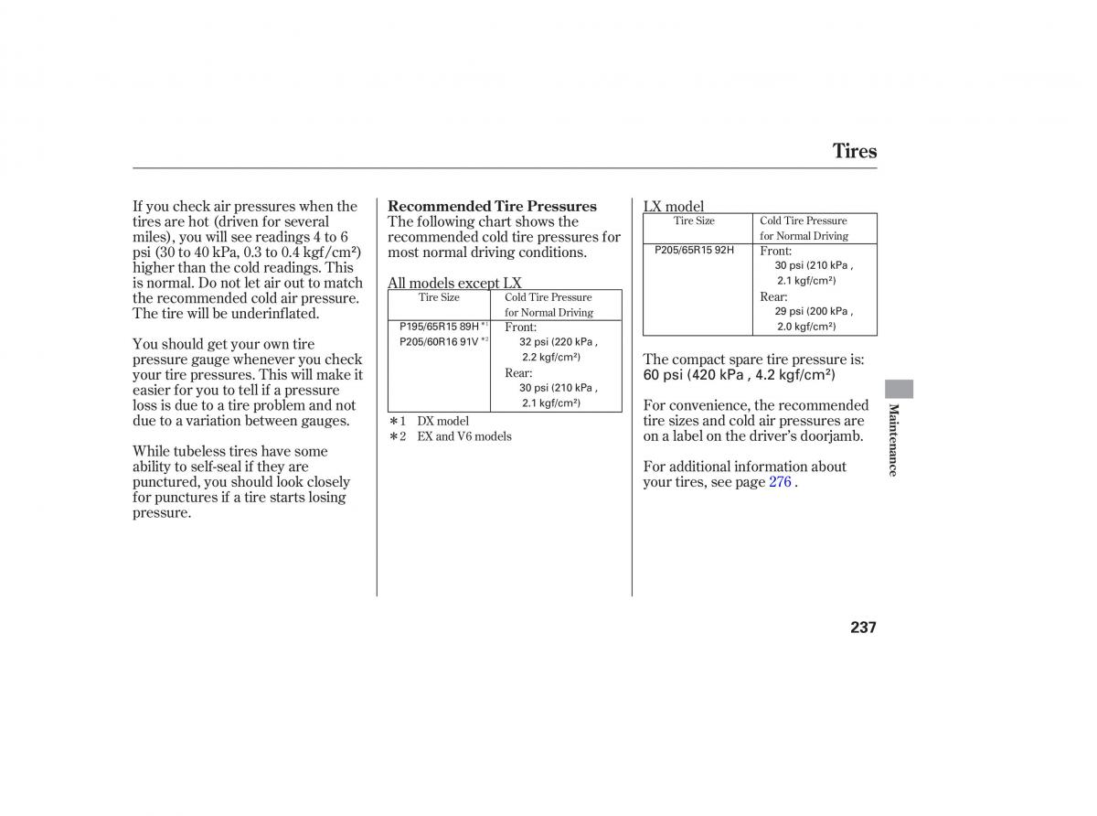 Honda Accord VII 7 CU1 Inspire owners manual / page 234