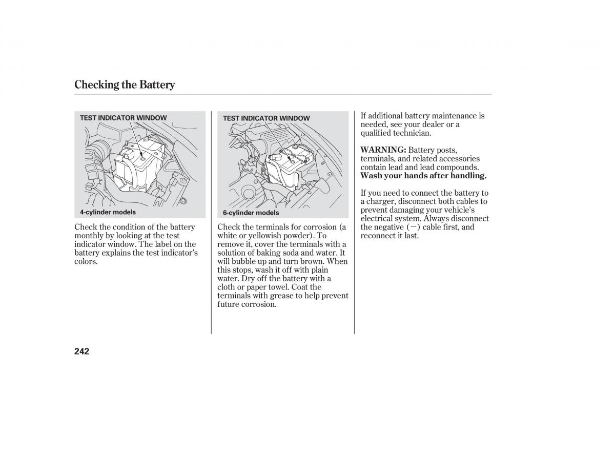 Honda Accord VII 7 CU1 Inspire owners manual / page 239