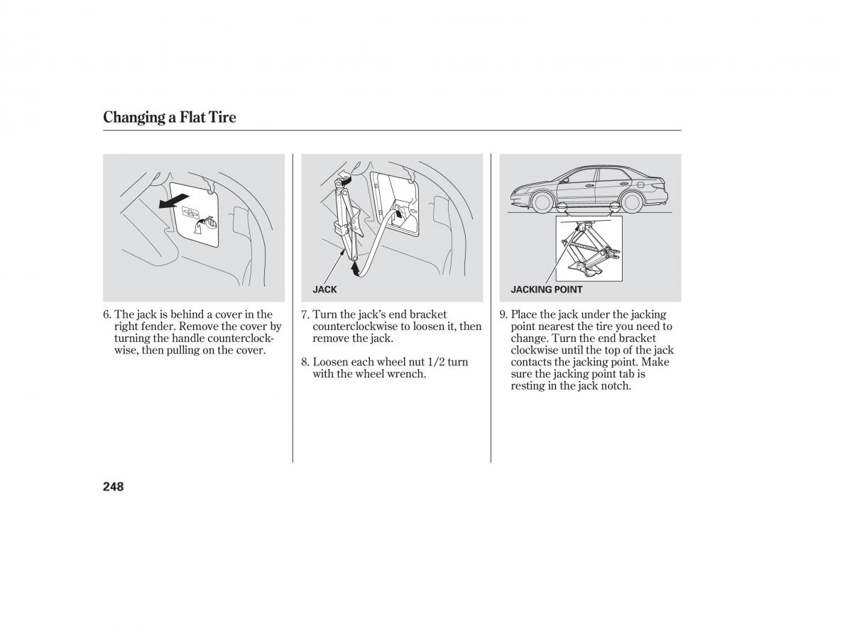 Honda Accord VII 7 CU1 Inspire owners manual / page 245