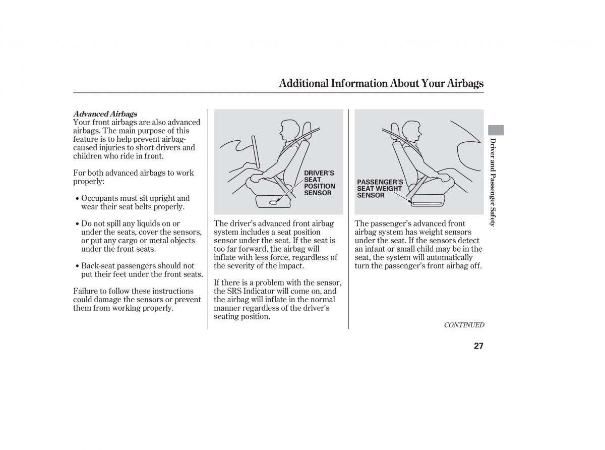 Honda Accord VII 7 CU1 Inspire owners manual / page 26