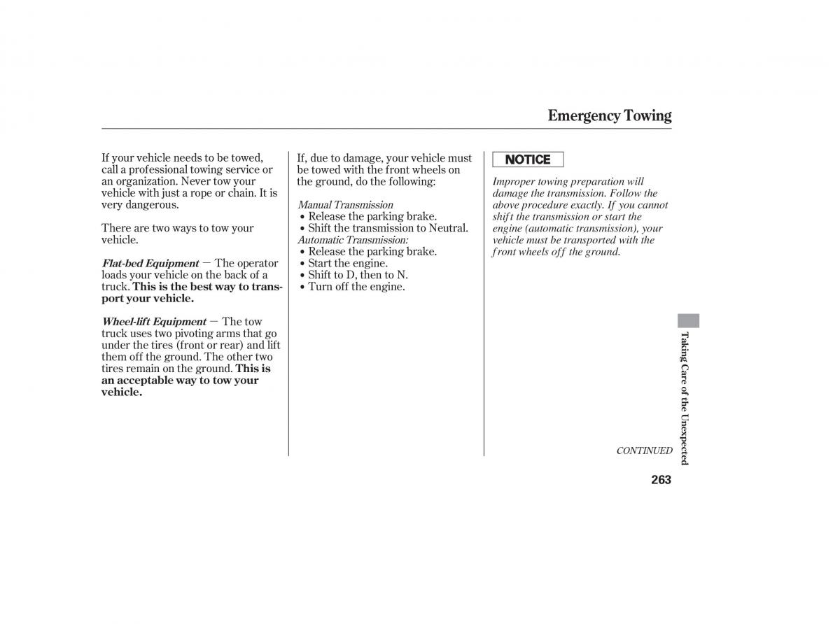 Honda Accord VII 7 CU1 Inspire owners manual / page 260